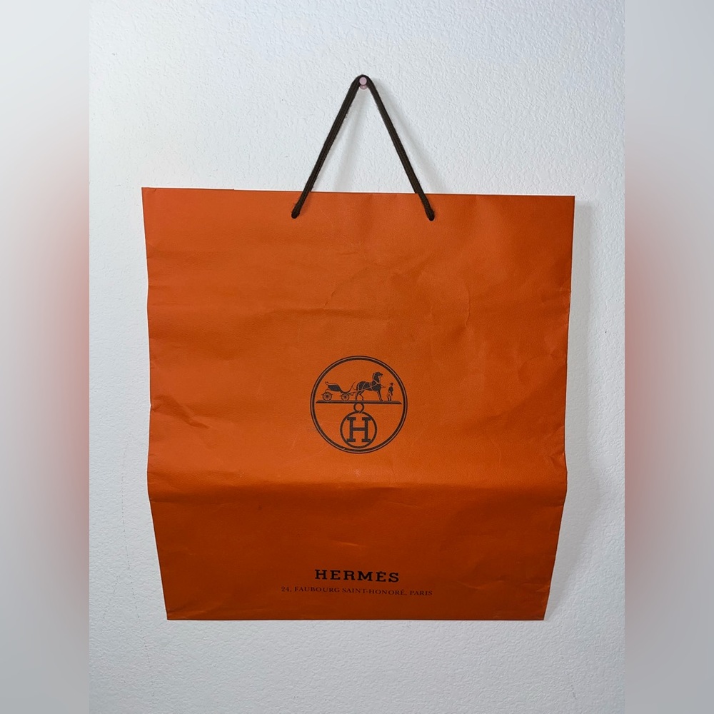 HERMES Authentic EMPTY Shopping Bag LARGE 18.5” x 16.5" x 6.5" Staging Display